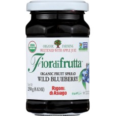 RIGONI: Fiordifrutta Organic Fruit Spread Wild Blueberry, 8.82 oz