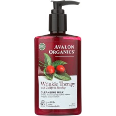AVALON ORGANICS: Wrinkle Therapy Cleansing Milk with CoQ10 & Rosehip, 8.5 oz