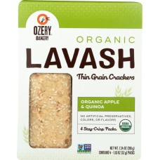 OZERY BAKERY: Lavash Thin Grain Crackers Apple Quinoa Organic, 7.34 oz