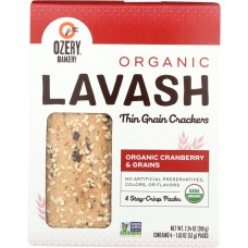 OZERY BAKERY: Organic Cranberry & Grains Lavash Crackers, 7.34 oz