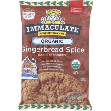 IMMACULATE BAKING: Ready to Bake Gingerbread Spice Cookie, 12 oz