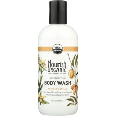 NOURISH: Organic Body Wash Almond Vanilla, 10 oz