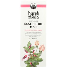 NOURISH ORGANIC: Rejuvenating Rose Hip & RoseWater Body Oil Mist, 3 oz