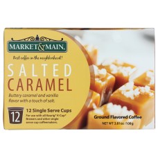 MARKET AND MAIN COFFEE: Coffee Salted Caramel Single Serve, 12 EA