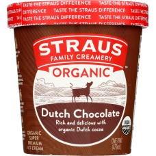 STRAUS: Ice Cream Chocolate Org, 1 pt