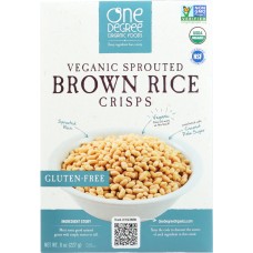 ONE DEGREE ORGANIC FOODS: Veganic Sprouted Brown Rice Crisps Cereal, 8 oz