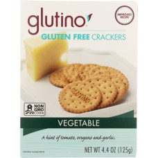 GLUTINO: Gluten Free Crackers Vegetable, 4.4 oz