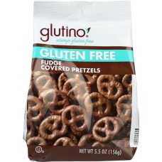 GLUTINO: Gluten Free Chocolate Covered Pretzels Fudge, 5.5 oz