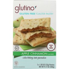 GLUTINO: Gluten Free Apple Cinnamon Toaster Pastry 5 Count, 9.2 oz