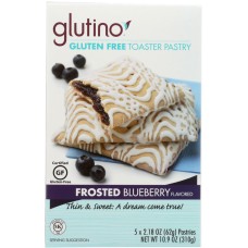 GLUTINO: Gluten Free Toaster Pastry Frosted Blueberry, 10.9 oz