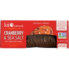KII NATURALS: Cranberry & Sea Salt with Golden Flax Seeds Crisps, 5 oz