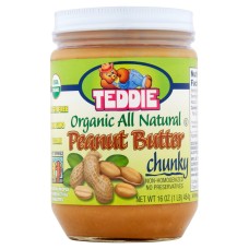 TEDDIE: Peanut Butter Chunky Organic, 16 oz