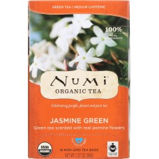 NUMI TEAS: Organic Jasmine Green Tea, 18 bg