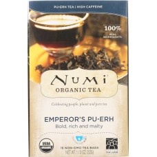 NUMI TEA: Tea Emperors Puerh Organic, 16 bg