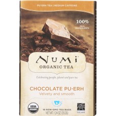 NUMI TEA: Tea Chocolate Puerh Organic, 16 bg