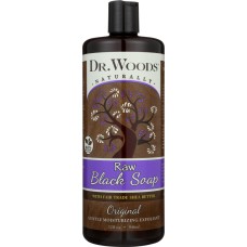 DR WOODS: Naturally Raw Black Soap with Shea Butter Original, 32 oz