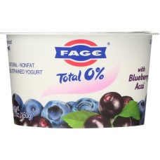 FAGE: Total 0% Blueberry Acai Greek Strained Yogurt, 5.3 oz