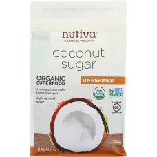 NUTIVA: Sugar Coconut Organic, 16 oz