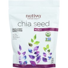 NUTIVA: Organic Chia Seed Black, 12 Oz