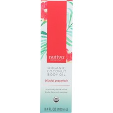 NUTIVA: Organic Coconut Body Oil Grapefruit, 3.4 oz