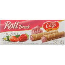 GASTONE LAGO: Strawberry Cream Rolled Wafers, 2.82 oz