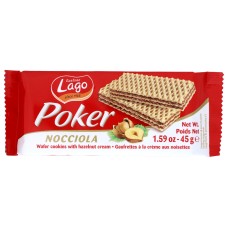 GASTONE LAGO: Poker Hazelnut Cream Wafers Cookies, 1.59 oz