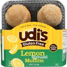 UDIS: Gluten Free Lemon Streusel Muffins, 12 oz