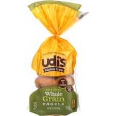 UDIS: Gluten Free Whole Grain Bagels 4 Count, 13.9 oz