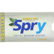 SPRY: Chewing Gum Green Tea, 10 Pieces