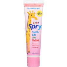 SPRY: Kid's Tooth Gel with Xylitol Natural Bubble Gum, 2 oz