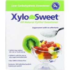 XYLOSWEET: All Natural Xylitol Sweetener 100 Packets, 4 gm