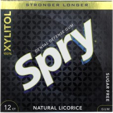 SPRY: Stronger Longer Licorice Xylitol Gum, 12 pc