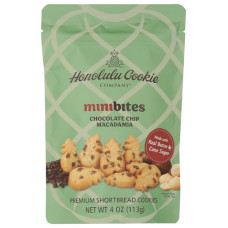 HONOLULU COOKIE COMPANY: Chocolate Chip Macadamia Mini Bites Shortbread Cookies, 4 oz