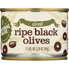 NATURAL VALUE: Sliced Ripe Black Olives, 2.25 oz