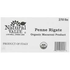 NATURAL VALUE: Pasta Penne Regatti 2-10LB, 20 lb