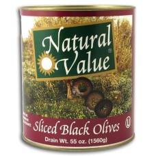 NATURAL VALUE: Sliced Black Olives, 55 oz