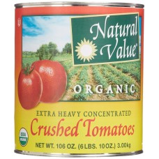 NATURAL VALUE: Crushed Tomato Organic, 106 oz