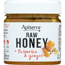 APITERRA: Turmeric & Ginger Raw Honey, 8 oz