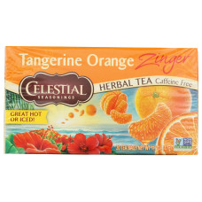 CELESTIAL SEASONINGS: Tangerine Orange Zinger Herbal Tea Caffeine Free 20 Tea Bags, 1.7 oz
