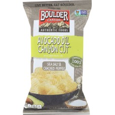 BOULDER CANYON: Avocado Oil Canyon Cut Potato Chips Sea Salt & Cracked Pepper, 5.25 Oz