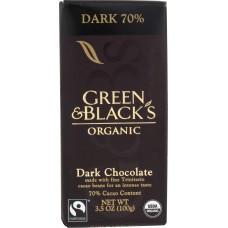 GREEN & BLACK'S: Organic Dark Chocolate 70%, 3.5 oz