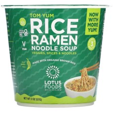 LOTUS FOODS: Tom Yum Rice Ramen Noodle Soup, 2 oz