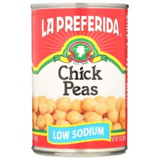 LA PREFERIDA: Low Sodium Chick Peas Beans, 15 oz