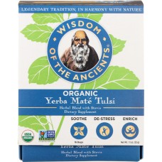 WISDOM OF THE ANCIENTS: Tea Yerba Mate Tulsi Bag, 1.1 oz