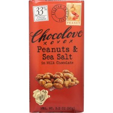 CHOCOLOVE: Peanuts & Sea Salt in Milk Chocolate, 3.2 oz