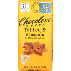 CHOCOLOVE: Toffee & Almonds In White Chocolate, 3.2 oz