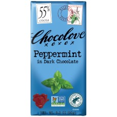 CHOCOLOVE: Peppermint In Dark Chocolate Bar, 3.2 oz