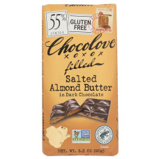 CHOCOLOVE: Salted Almond Butter Dark Chocolate Bar, 3.2 oz