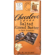 CHOCOLOVE: Dark Chocolate Bar Almond Butter, 3.2 oz