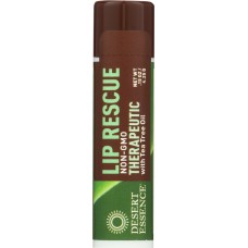 DESERT ESSENCE: Lip Rescue Therapeutic with Tea Tree Oil, 0.15 oz